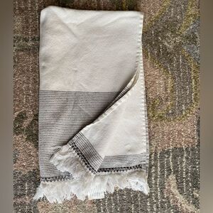 Hearth & Hand Striped Frayed Edging With Ticking Striped Edge 3 Wash Cloths